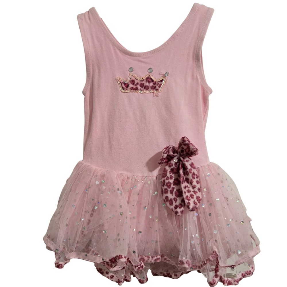 Popatu Baby Girl‎ Pink Tutu Dress Sleeveless Crown Bow Sparkle Bodysuit